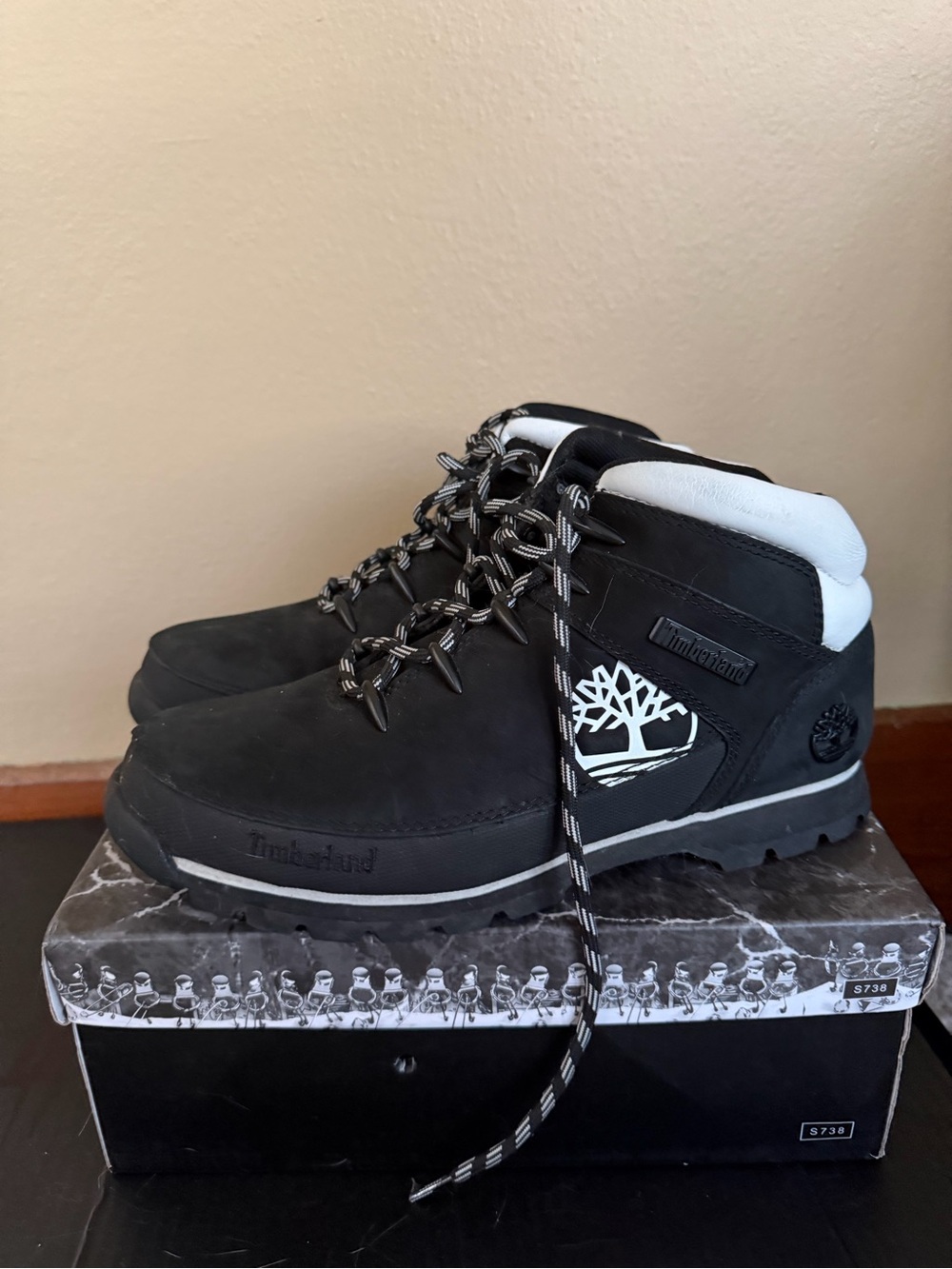 Timberland Black and White Ankle Boots